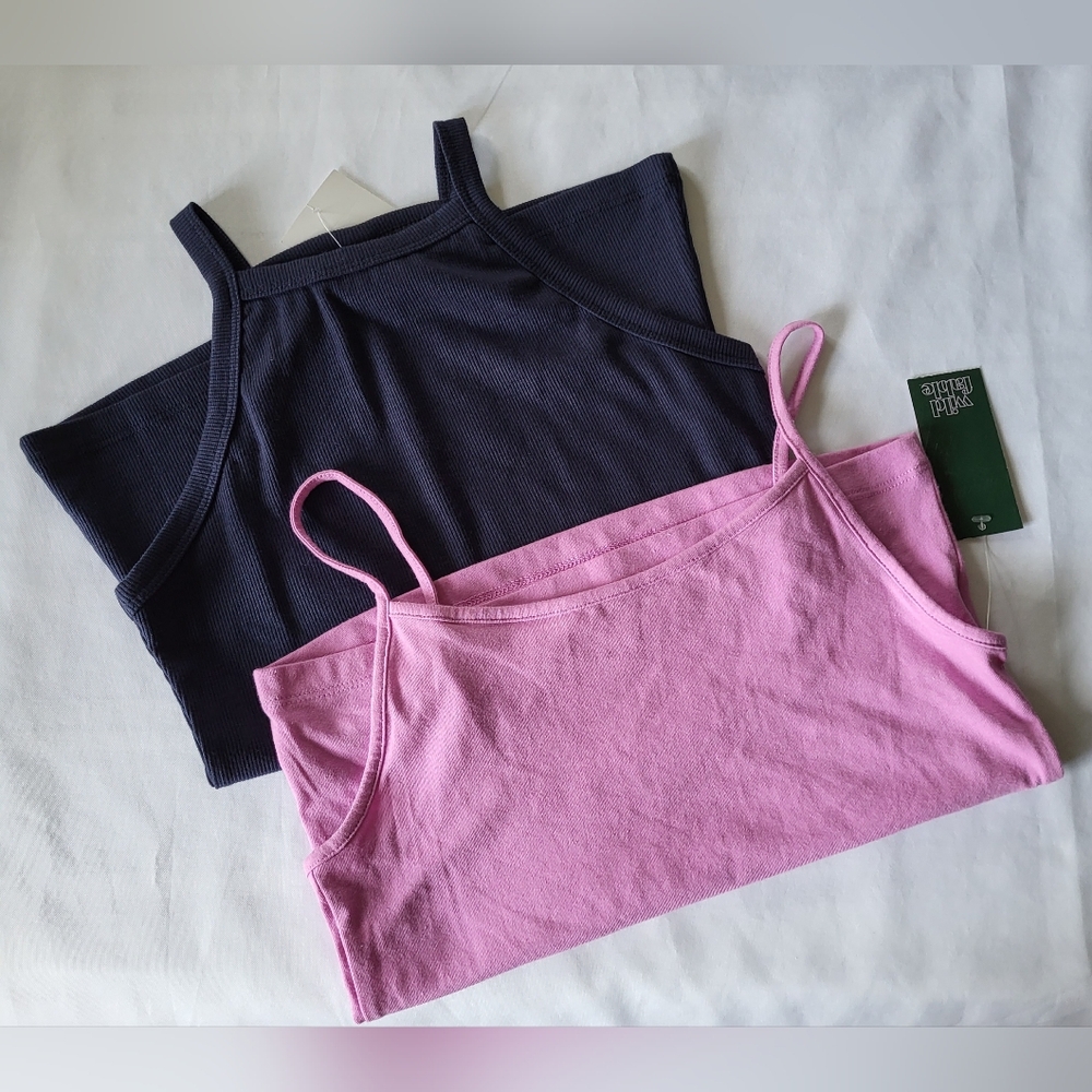 Bundle of 2 girls casual tops spaghetti strap tanks camisoles sz Medium NWT